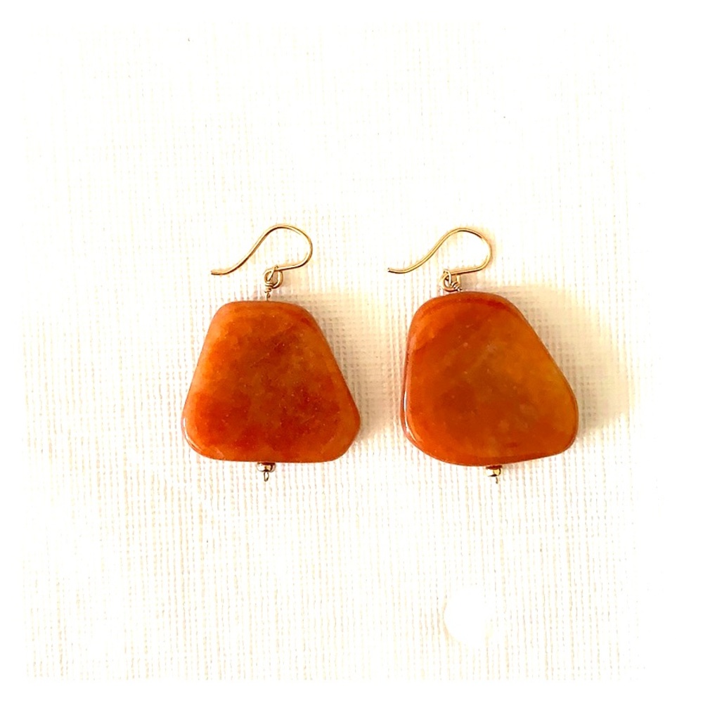 Handmade Orange stone earrings